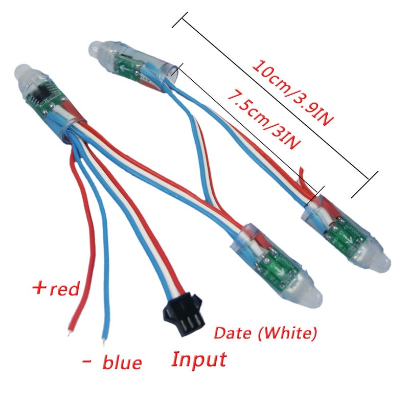 REXTiN أضواء خيوط LED الرقمية القابلة للعناوين Rextin WS2811 مقاومة للماء RGB كاملة الألوان 12 مم DC 5V (DC5V 500 قطعة) - Image 3